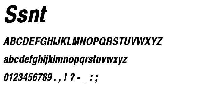 Ssnt font