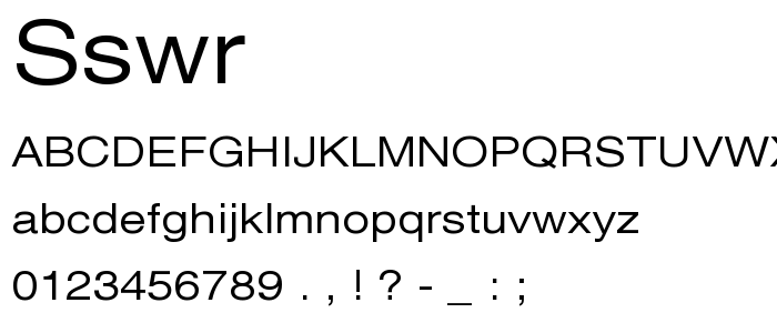 Sswr font