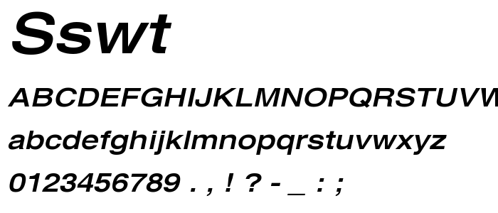 Sswt font