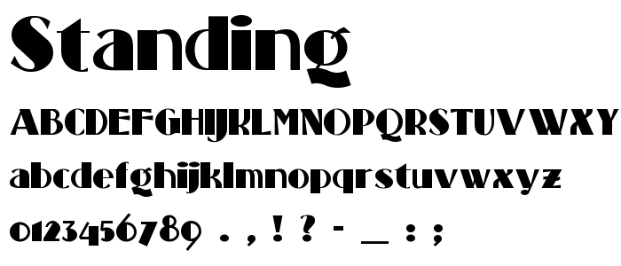 Standing font