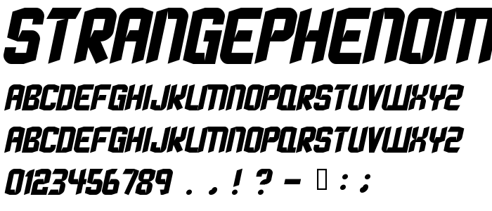 Strangephenomenanormal font