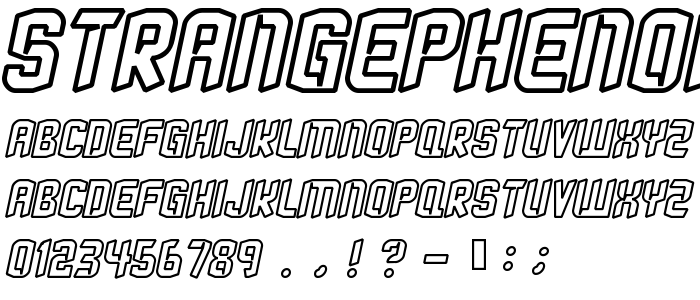 Strangephenomenaoutlined font