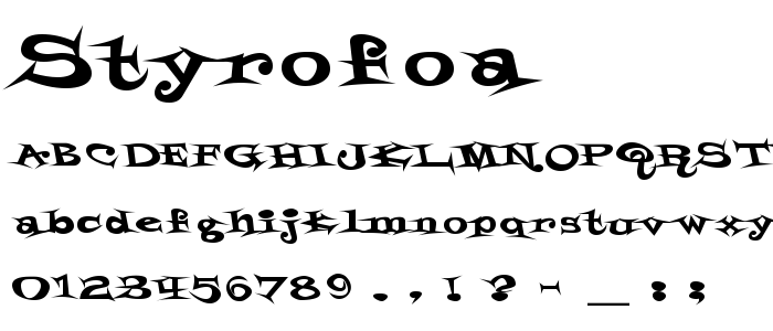 Styrofoa font