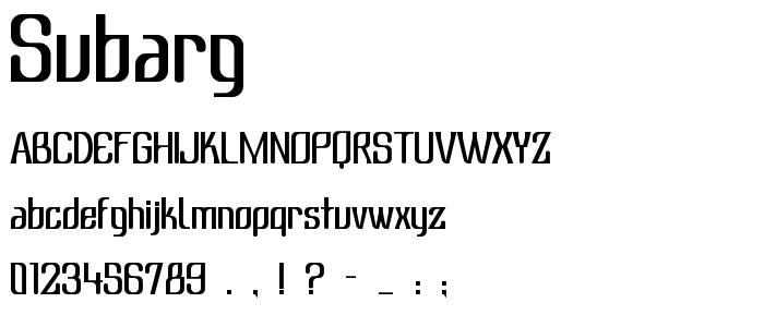 Subarg font