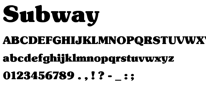 Subway font
