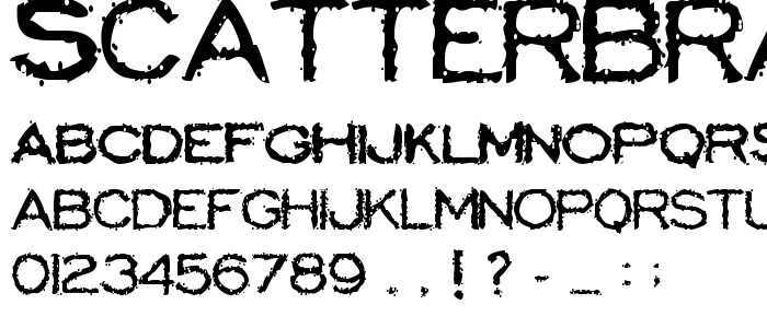 Scatterbrainedrestrained font