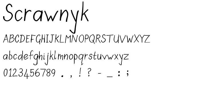 Scrawnyk font