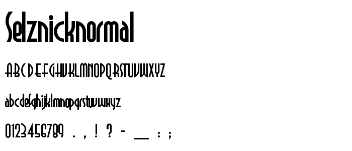 Selznicknormal font