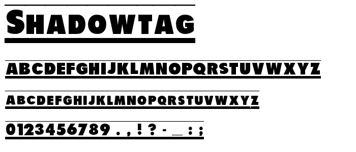 Shadowtag font