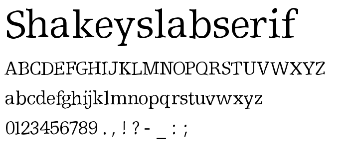Shakeyslabserif font