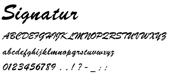 Signatur font