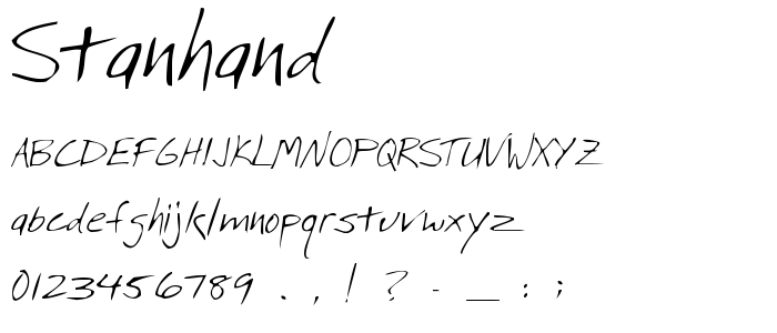 Stanhand font