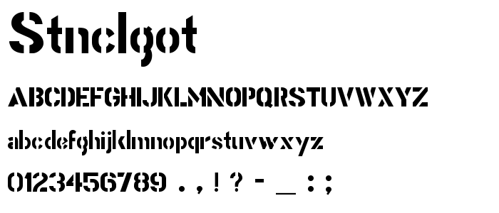 Stnclgot font