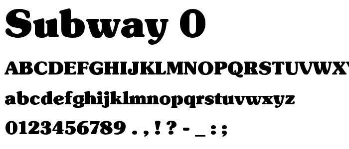 Subway_0 font