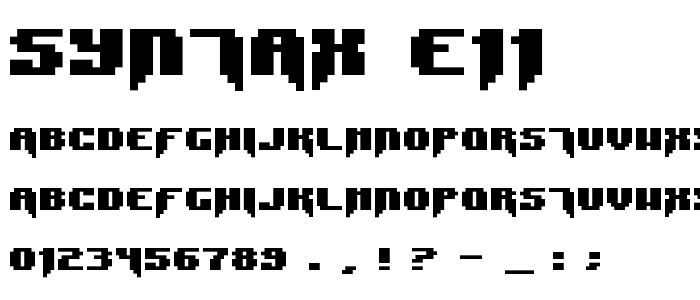 Syntax_E11 font