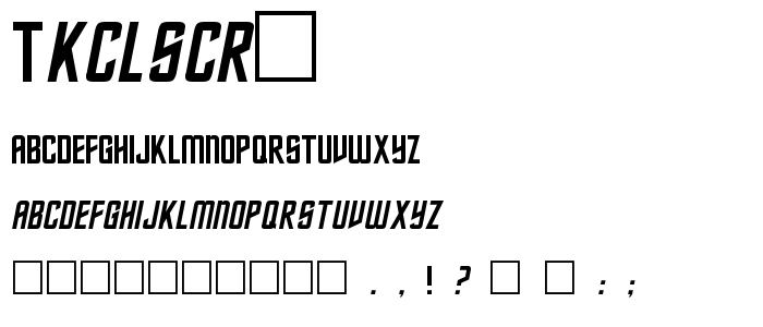 Tkclscr2 font