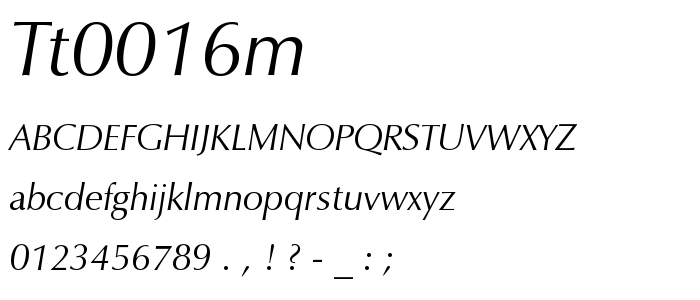 Tt0016m font