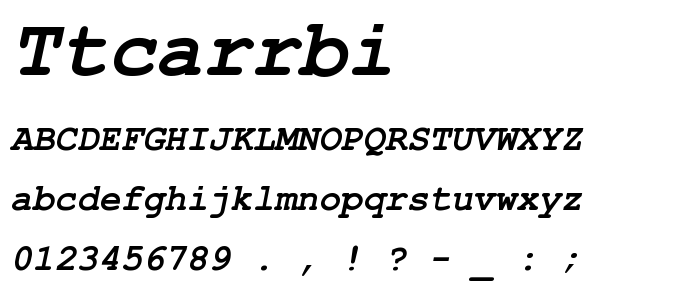 Ttcarrbi font