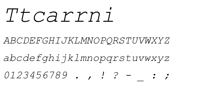 Ttcarrni font