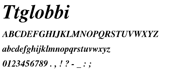 Ttglobbi font