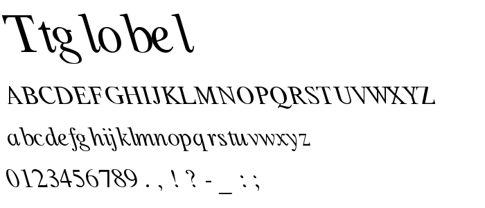 Ttglobel font