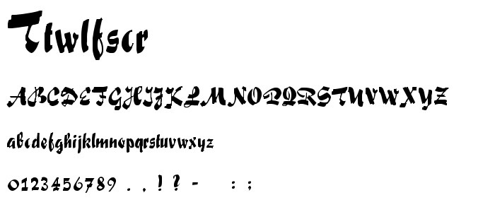 Ttwlfscr font