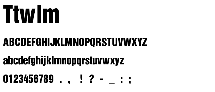 Ttwlmirs font