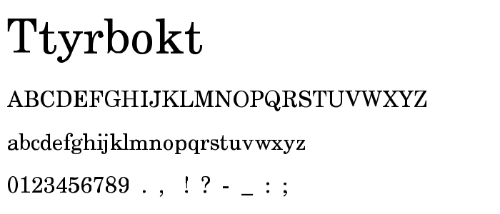 Ttyrbokt font