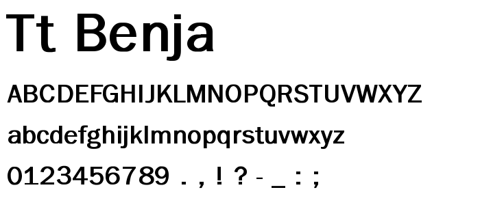 Tt_Benja font