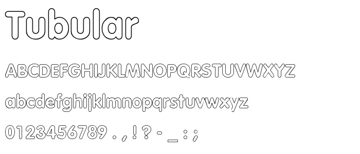 Tubular font