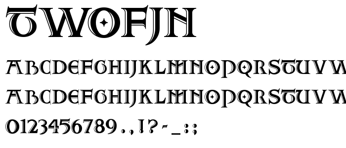 Twofjn font