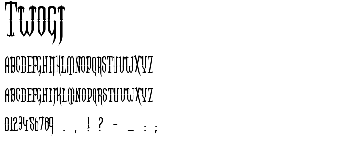 Twogj font