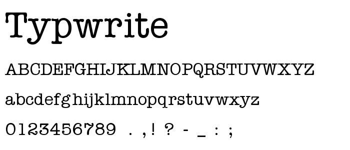 Typwrite font