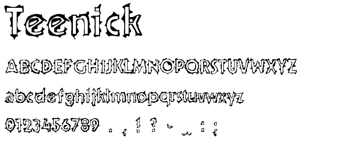 Teenick font