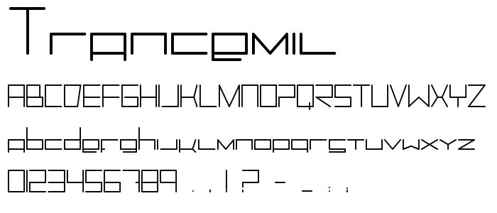 Trancemil font