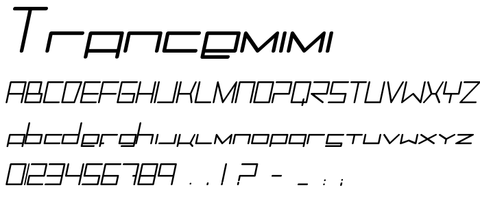 Trancemimi font