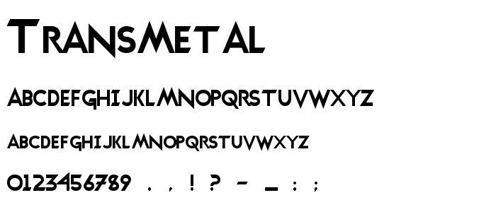 Transmetal font