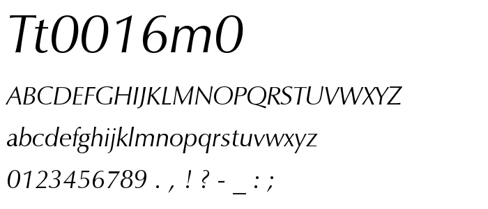 Tt0016m0 font