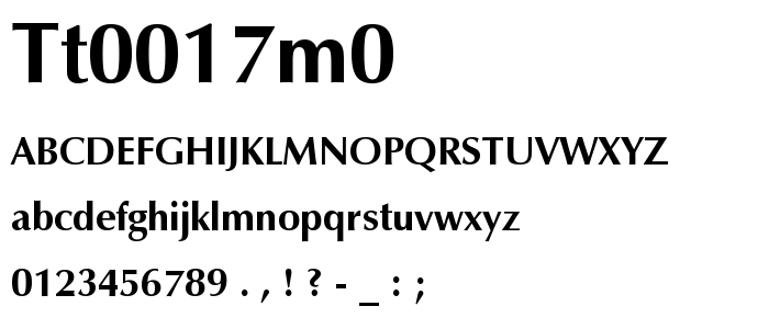 Tt0017m0 font