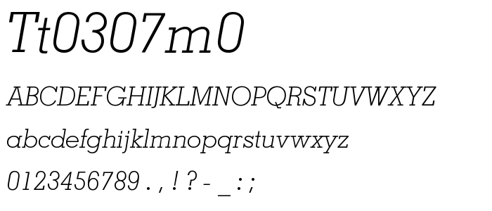 Tt0307m0 font