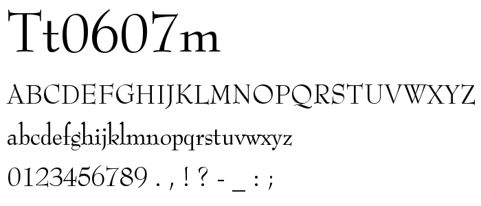 Tt0607m font