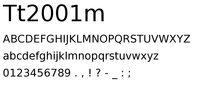 Tt2001m font