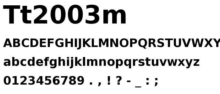Tt2003m font