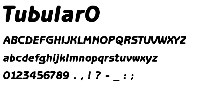 Tubular0 font