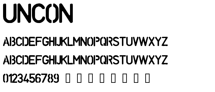 Uncon font