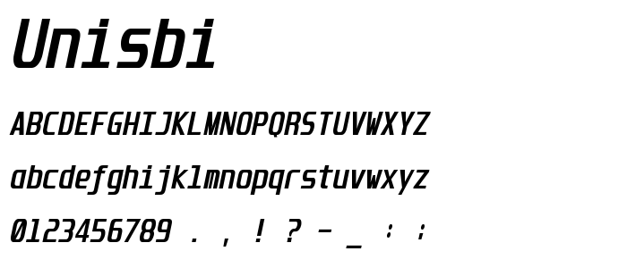 Unisbi font