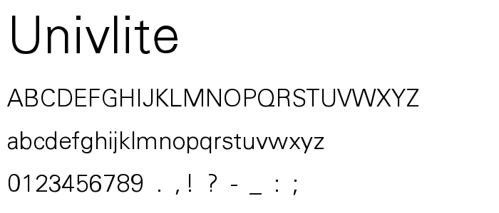 Univlite font