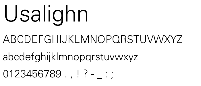 Usalighn font