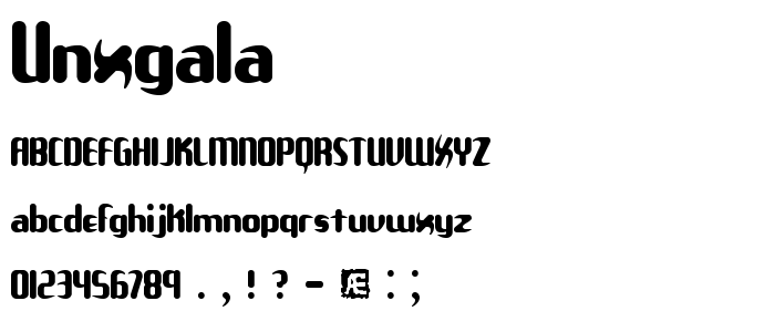 Unxgala font