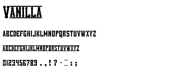 Vanilla font